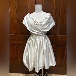 Vintage Cache Wedding Dress With Pearl Accents